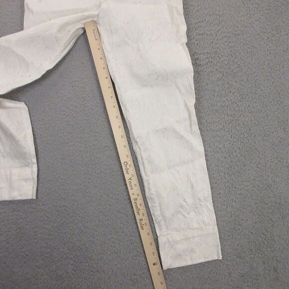 120% Lino Womens Linen Blend Pants size 42 Metallic Trousers Resort Island Coast - Picture 10 of 11